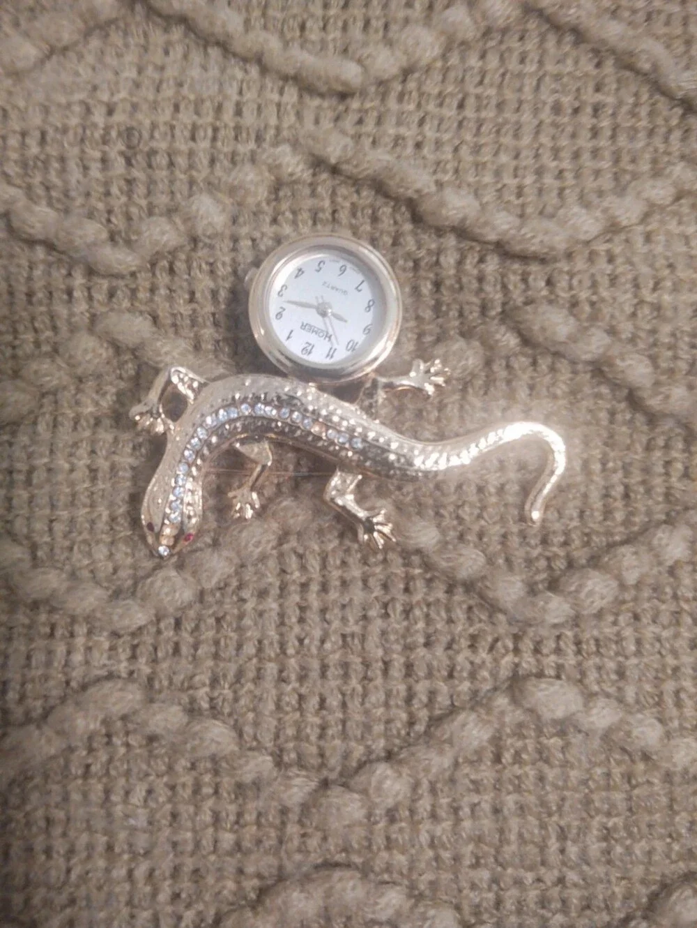 Lizard Watch Brooch